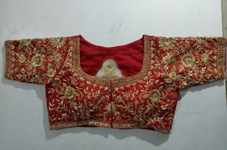 Wine Purple - Zardozi Hand Embroidery Cotton Blouse 03