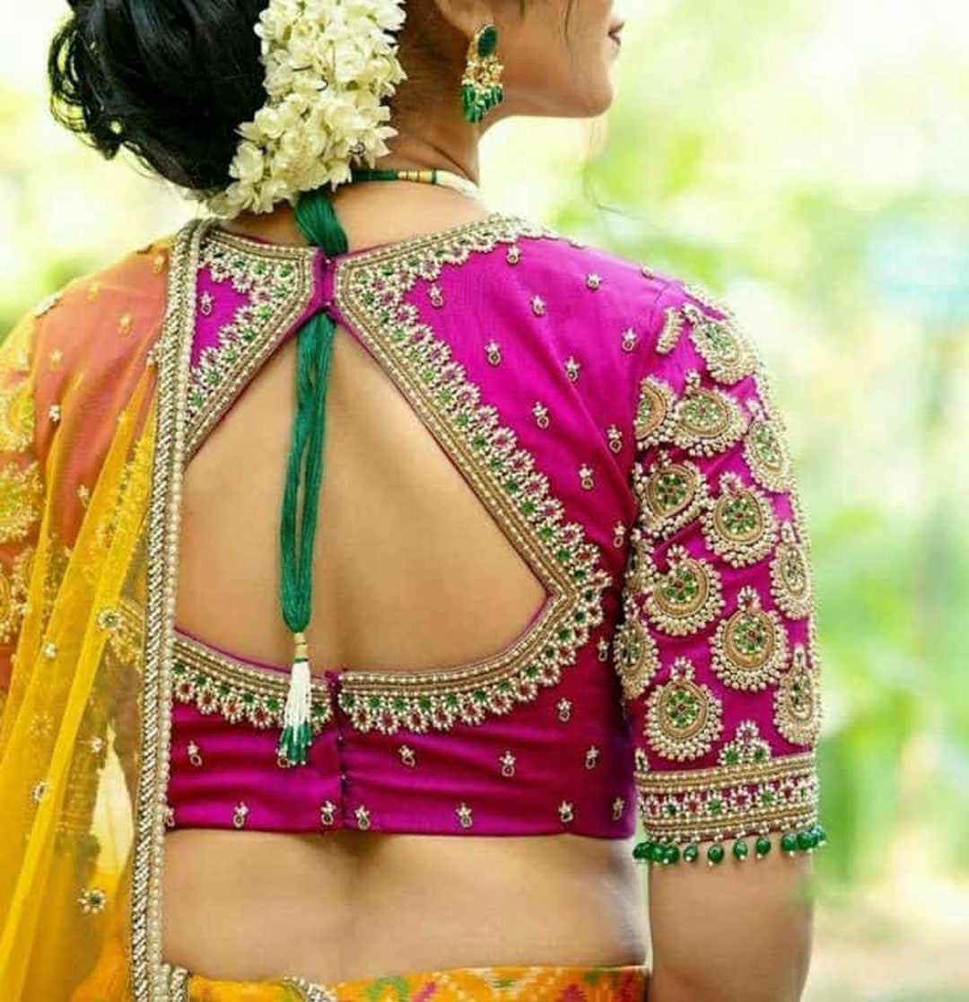 Majenta Pink Hand Work Blouse main image 1