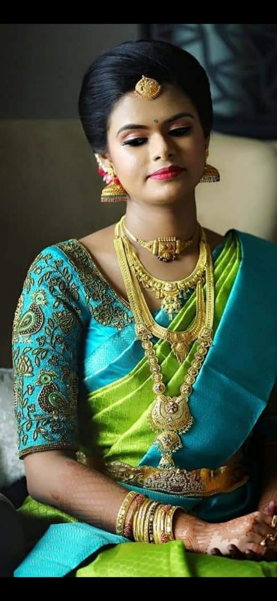 Blue designer blouse clearance online