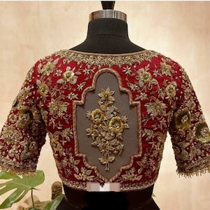 Wine Red Maroon Zardozi work blouse | Aari work saree blouse | Aari work blouse | Magam work. | Maggam work blouse