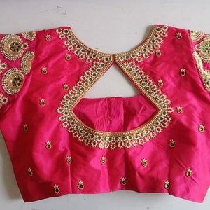 Majenta Pink Hand Work Blouse main image 1