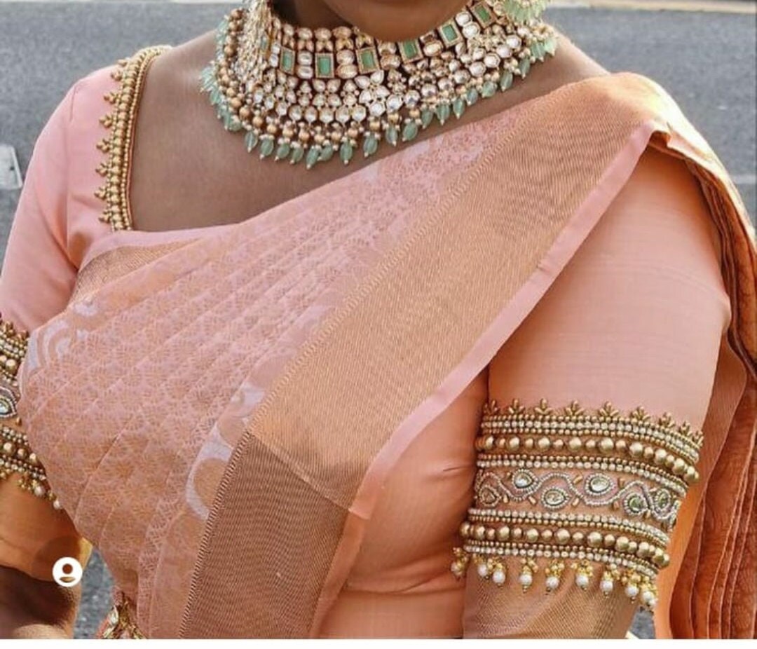 blouses for peach color saree