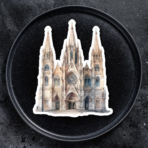 Gothic Church Collection 5, Die Cut Sticker, 3" x 3", European Architecture, Building, Planner, Bullet Journal, Journaling, Scrapbook