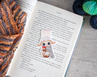 Comfy Sheep Bookmark, Winter Bookmark, Book Lover Gift, Accessories for Books, Place Holder, Cute Animal Bookmark, Magnet Bookmark