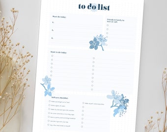 Printable To Do List - PDF planner - Checklist - Task List - A4 - Digital download - Planner Template - Daily Planner