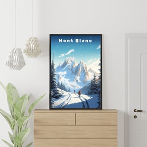 Mont Blanc Travel Wall Art For Living Room France Travel Poster Digital Download Wall Art Entryway Home Decor Gift For Anniversary Wedding