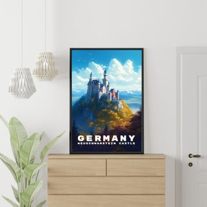 Neuschwanstein Castle Travel Wall Art For Living Room Germany Travel Poster Digital Download Art Entryway Home Gift For Anniversary Wedding