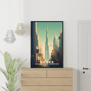 Burj Khalifa Dubai Travel Wall Art For Living Room UAE Travel Poster Digital Download Wall Art Entryway Home Decor Gift Anniversary Wedding