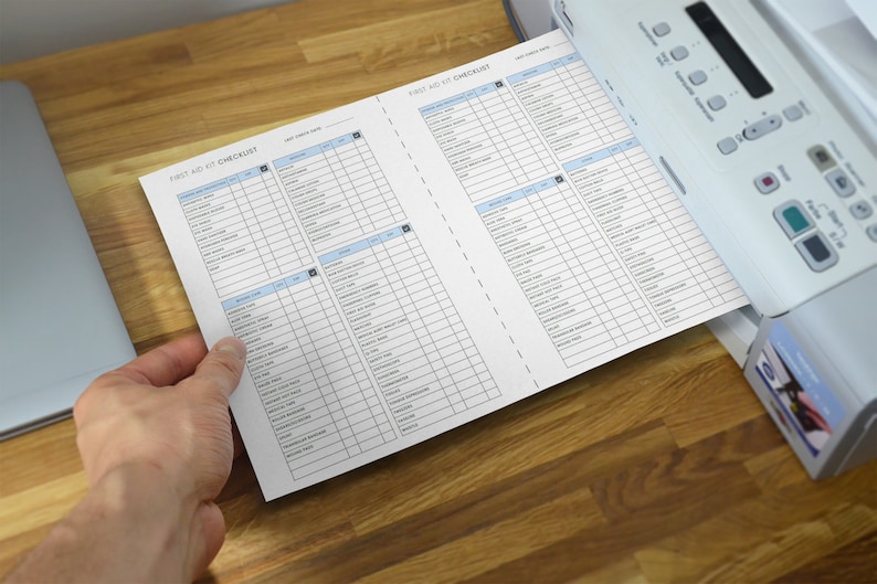 First Aid Kit Checklist Printable PDF Template, Emergency Checklist