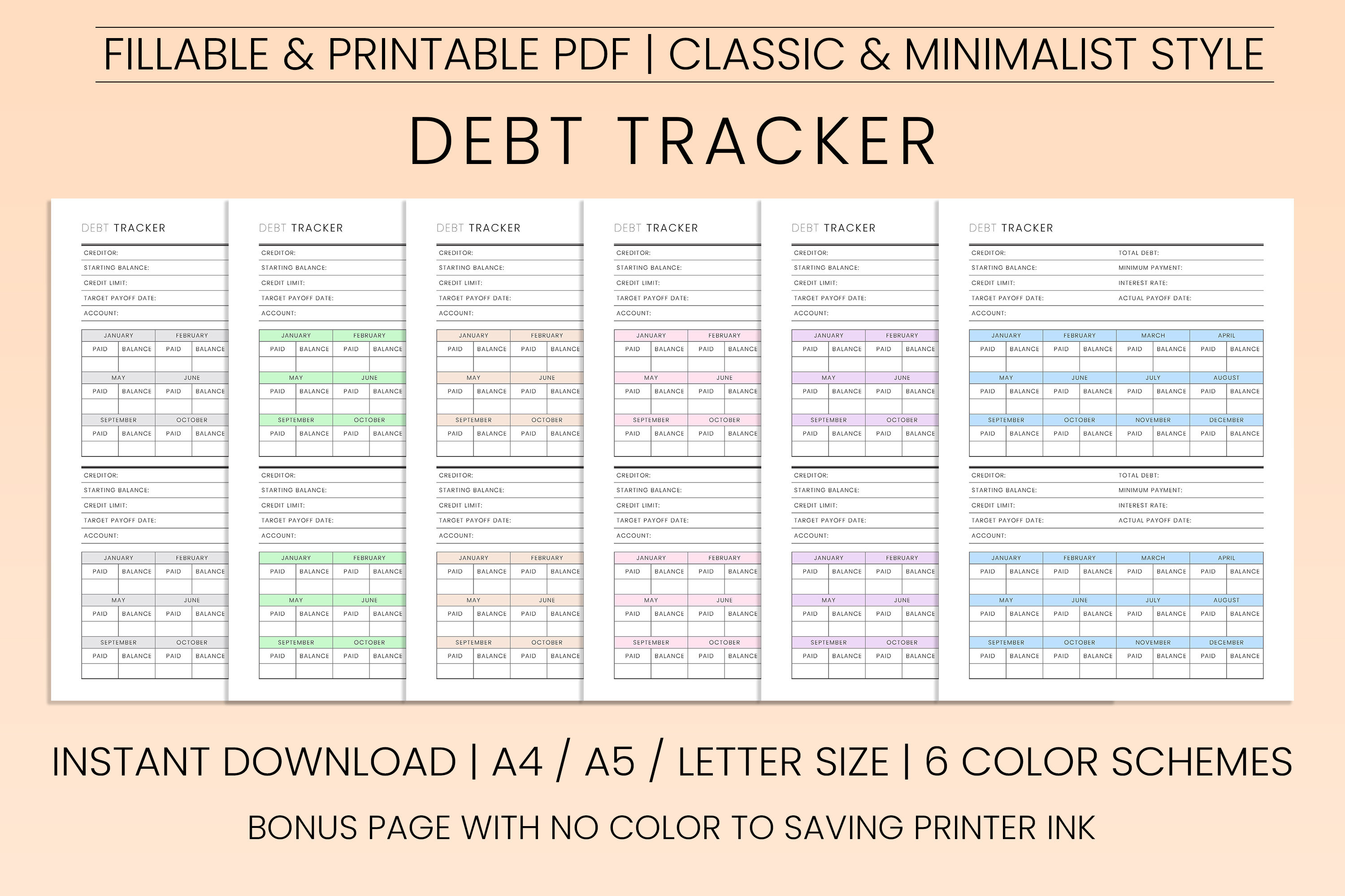 Debt Payment Tracker Printable , Debt Tracker Printable, Debt Payoff