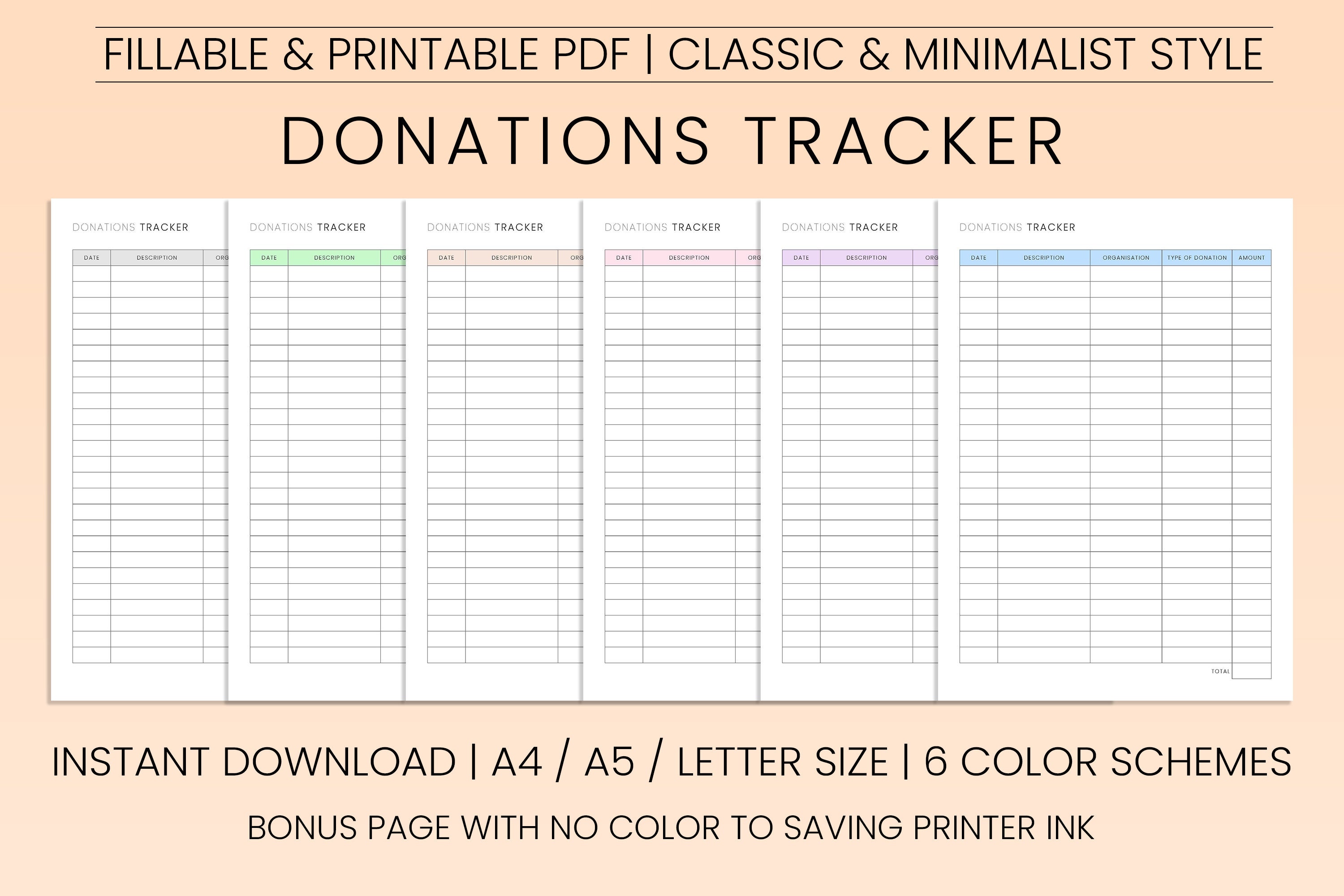Donation Tracker Donation Log Printable Donation Charity Donation donation-tracker-donation-log-printable-donation-charity-donation