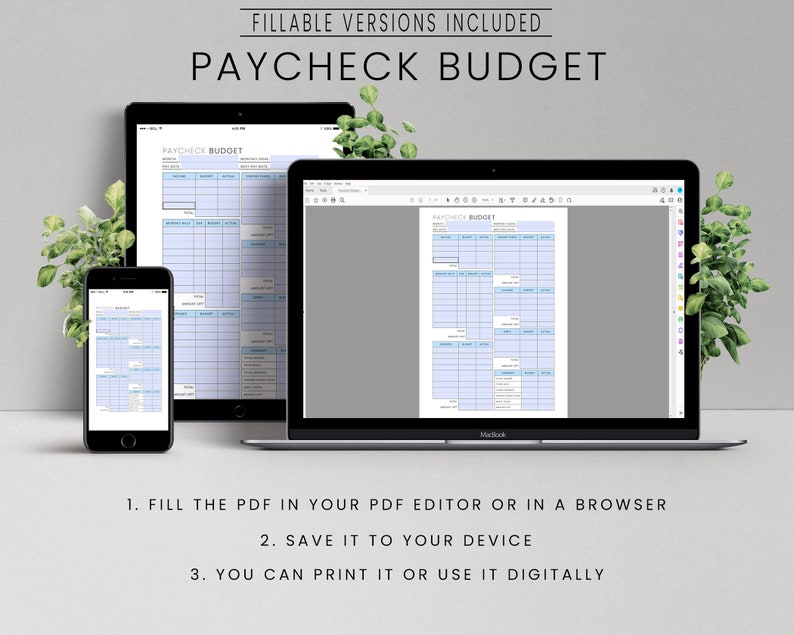 Paycheck Budget Template, Paycheck Budget Printable PDF, Budget Binder ...
