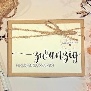 20. Geburtstag Geldgeschenk | Geschenkbox 20 Geburtstag | Geburtstagsgeschenk zum Zwanzigsten | Geschenkschachtel Geburtstag personalisiert