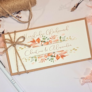 Hochzeitskarte personalisiert | Hochzeit Glückwunschkarte zur Herbsthochzeit | Geldgeschenk Karte Hochzeit |Hochzeitsgeschenk personalisiert