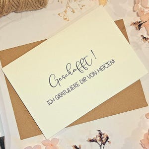 Glückwunschkarte Geschafft! - Abschluss Karte - Abitur Glückwunsch - Führerschein Geschenk - Studium Geschenkkarte - Ausbildung Gratulation