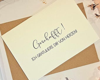 Congratulations card Done! - Graduation card - High school graduation congratulations - Driving license gift - Study gift card - Training congratulations