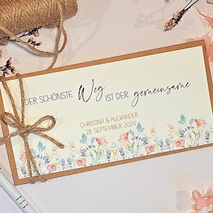 Hochzeitskarte personalisiert Sommerhochzeit | Hochzeit Glückwunschkarte | Geldgeschenk Karte zur Hochzeit | Hochzeitsgeschenk Geld