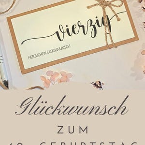 40th Birthday Money Gift | Gift Certificate Packaging for a 40th Birthday | 40th Birthday Greeting Card image 8