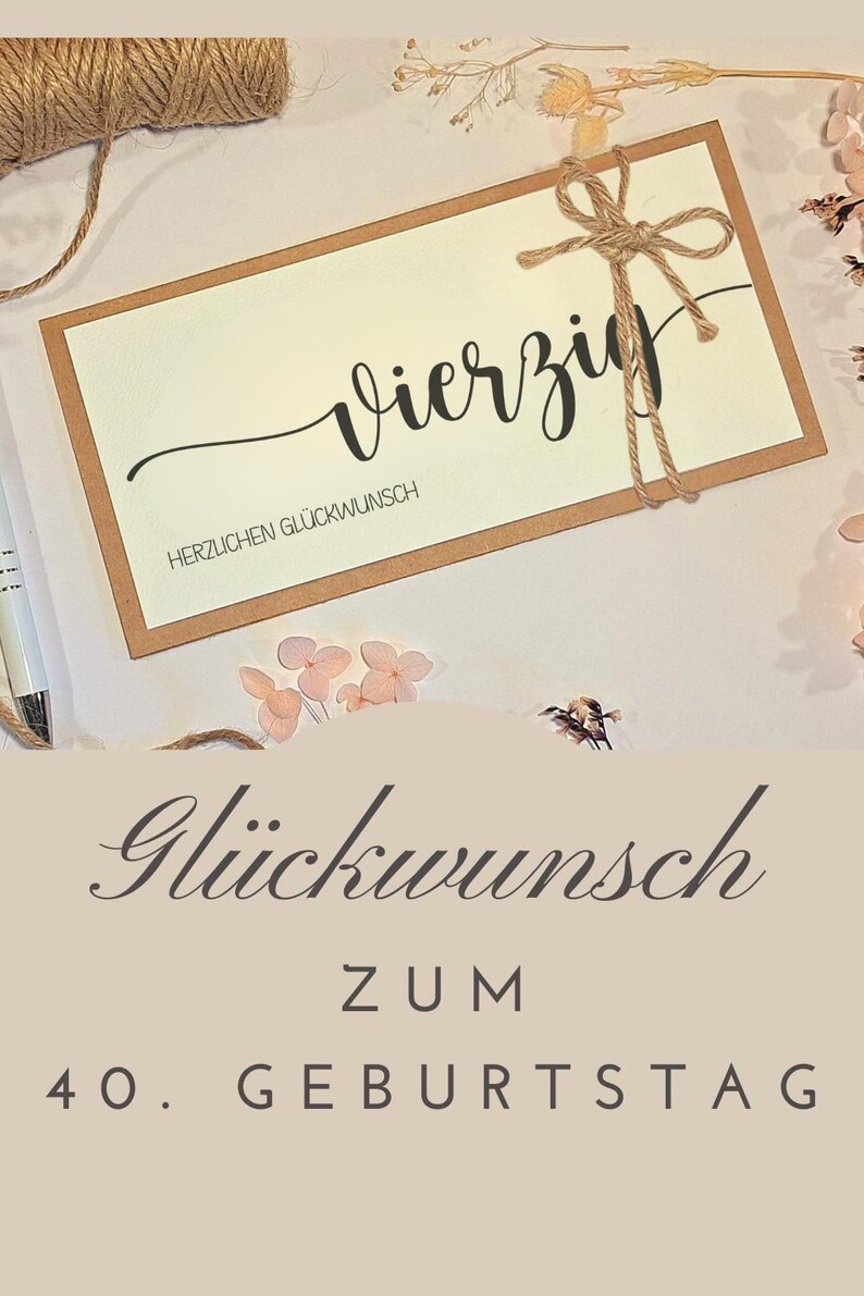 40th Birthday Money Gift | Gift Certificate Packaging for a 40th Birthday | 40th Birthday Greeting Card image 8