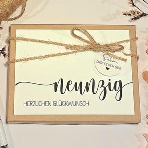 90. Geburtstag Geldgeschenk | Geschenkbox 90 Geburtstag | Geburtstagsgeschenk zum Neunzigsten| Geschenkschachtel Geburtstag personalisiert