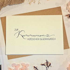 Glückwunschkarte zur Kommunion | Karte zur Erstkommunion | Glückwünsche Kommunionskarte | Geschenkkarte im minimalistischen Design