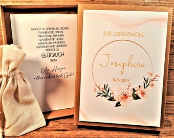 personalisiertes Geldgeschenk Jugendweihe, Jugendweihengeschenk für Mädchen, Jugendfeier Geschenk, Geld Geschenkverpackung, Geschenkkarton