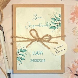 Jugendweihe Geldgeschenk personalisiert | Geschenk Jugendweihe Mädchen | Geschenkbox Jugendweihe Junge | Geschenkset Jugendweihe mit Karte