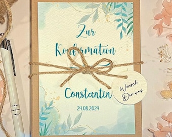 Personalisiertes Konfirmationsgeschenk für Geld | Geldgeschenk zur Konfirmation | Geschenkset