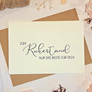 Glückwunsch zum Ruhestand | Abschied Kollege | Feierabend Karte Kollegin | Glückwunschkarte Rente | Abschiedskarte Pension