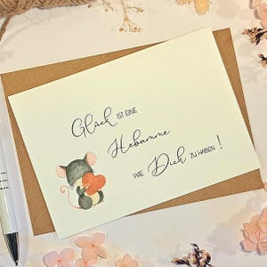 Glück ist eine Hebamme wie Dich zu haben Karte - Danke Lieblingshebamme - Dankeskarte Hebamme - Geschenk Hebamme - Dankeschön Geburtshelfer