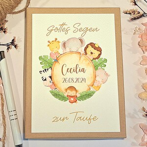 Personalisiertes Taufgeschenk | Geldgeschenk zur Taufe | niedliche Geschenkbox mit Glückwunschkarte zur Taufe | Geschenkschachtel mit Namen
