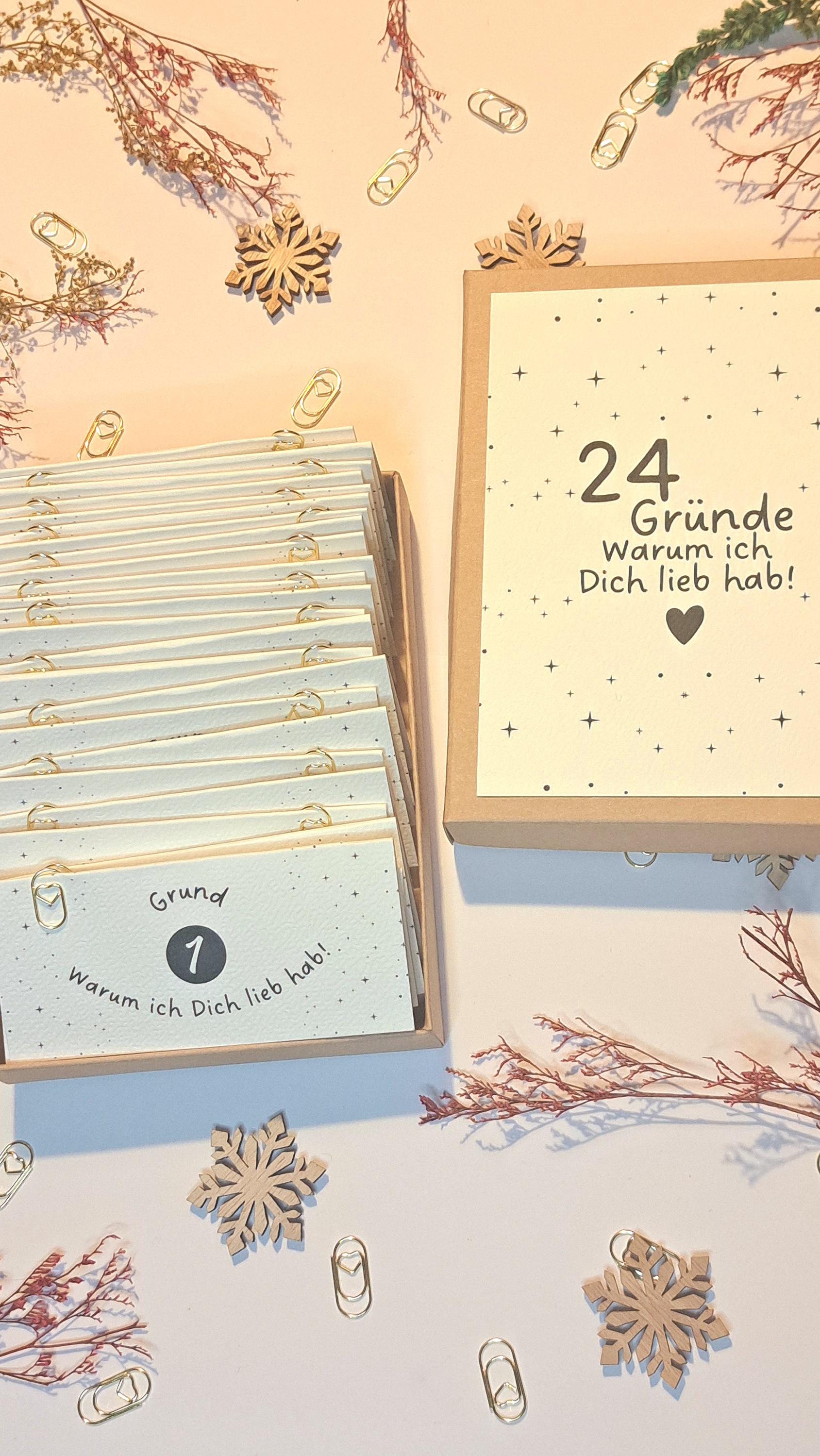 Adventskalender Füllung - 24 Liebesbeweise Mit Umschlägen