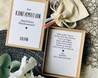 Personalisiertes Geldgeschenk zur Konfirmation | Konfirmationsgeschenk Geld und Gutscheine | Geschenkbox für Jungen & Mädchen | Geschenkset