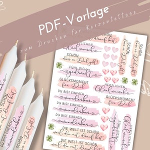 Candle tattoo PDF It&#39;s great that you exist template | loving candle stickers | DIY candle design | homemade gifts | birthday