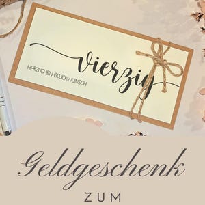 40th Birthday Money Gift | Gift Certificate Packaging for a 40th Birthday | 40th Birthday Greeting Card image 10