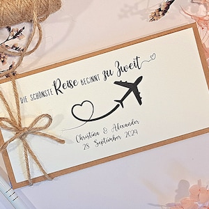 Hochzeitskarte für Reiseliebhaber | Hochzeit Glückwunschkarte personalisiert | Geldgeschenk Karte zur Hochzeit | Hochzeitsgeschenk Reise