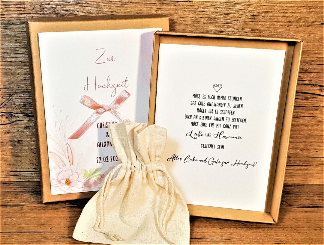 Personalized Wedding Gift With Names and Date Money Gift for Etsy