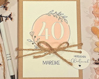 Personalisiertes Geburtstagsgeschenk zum 40. Geburtstag | Geschenkbox für Geldgeschenke zum 40ten für Frauen