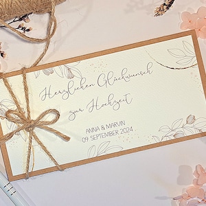Hochzeitsgeschenk personalisiert | Hochzeitskarte Geldgeschenk mit Namen | Geschenkverpackung mit Hochzeitstag für das Brautpaar