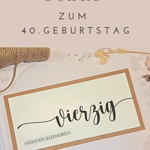 40th Birthday Money Gift | Gift Certificate Packaging for a 40th Birthday | 40th Birthday Greeting Card image 9