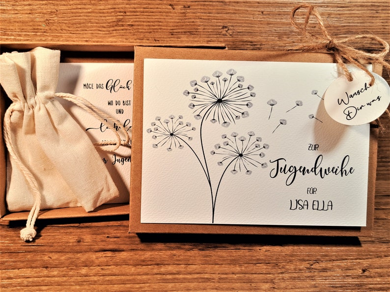 Jugendweihe Geldgeschenk personalisiert Mädchen, Jugendweihengeschenk Junge, Geschenk Weihe, Geschenkverpackung, Geschenkbox, Geschenkkarton Bild 2