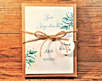 Jugendweihe Geldgeschenk personalisiert Junge, Jugendweihengeschenk Mädchen, Geschenk Weihe, Geschenkverpackung, Geschenkbox, Geschenkkarton