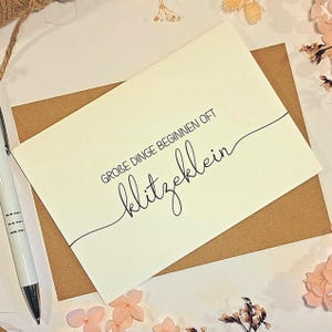Schwangerschaft verkünden - Große Dinge beginnen oft klitzeklein - Glückwunschkarte - minimalistische Karte zum Baby - Geschenkkarte Geburt