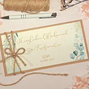 Glückwunschkarte zur Konfirmation personalisiert | Konfirmationskarte mit Namen | Geldgeschenk Karte für Konfirmanden | Geschenkkarte