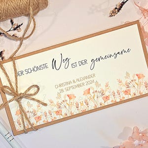Hochzeitskarte Herbsthochzeit | Hochzeit Glückwunschkarte personalisiert | Geldgeschenk Karte zur Hochzeit | Hochzeitsgeschenk Geld