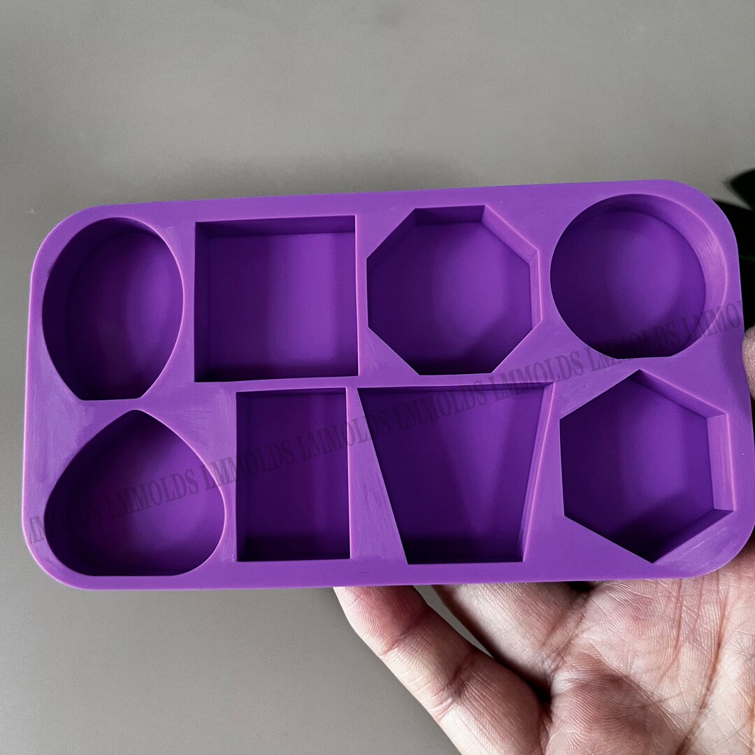 Light Keychain Mold Geometric Square Round Keychain /mirror Etsy