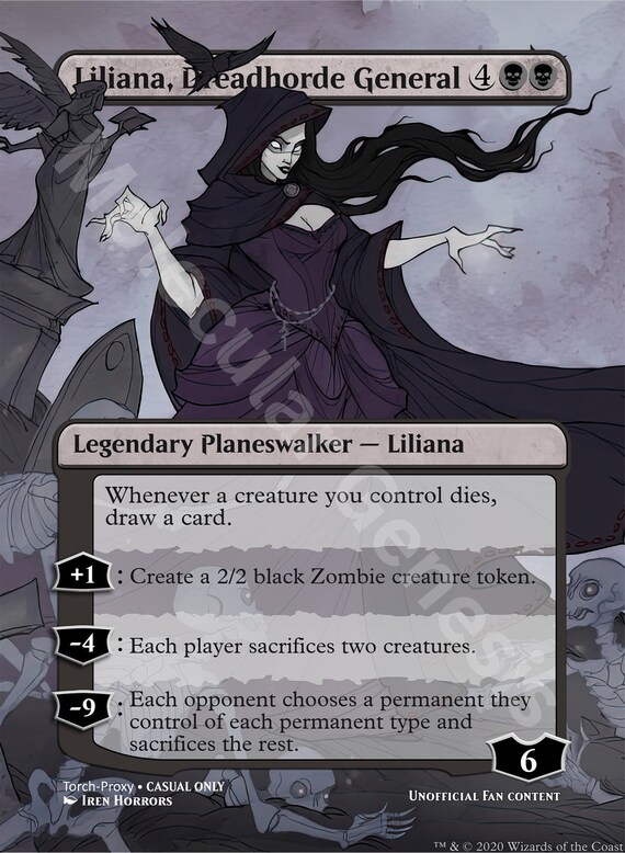 Liliana Dreadhorde General High Quality Altered Art Custom Etsy