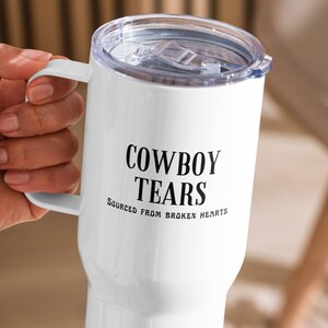 Cowboy Tears Western Edgy Boho 25oz Tumbler with Straw and Handle | Gift for Her, Wife, Best Friend, Sister, Mom