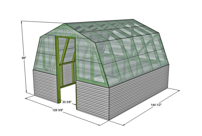 Modern Greenhouse Plan Simple Greenhouse Plan DIY Green Etsy