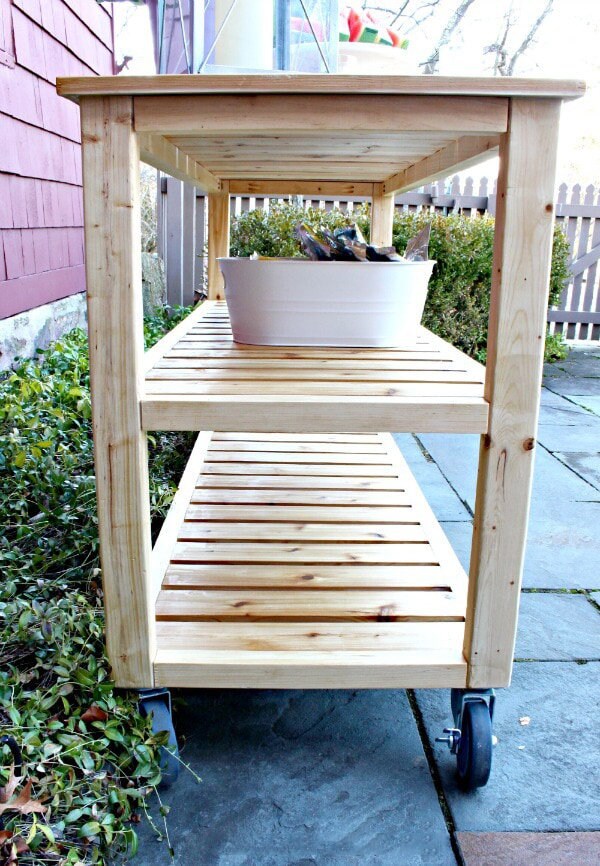 Rolling Console Table Plan PDF Outdoor Rolling Console Plan Etsy